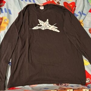 Boy’s Port Authority Cotton Need for Speed Black Long Sleeve T-Shirt Size Large